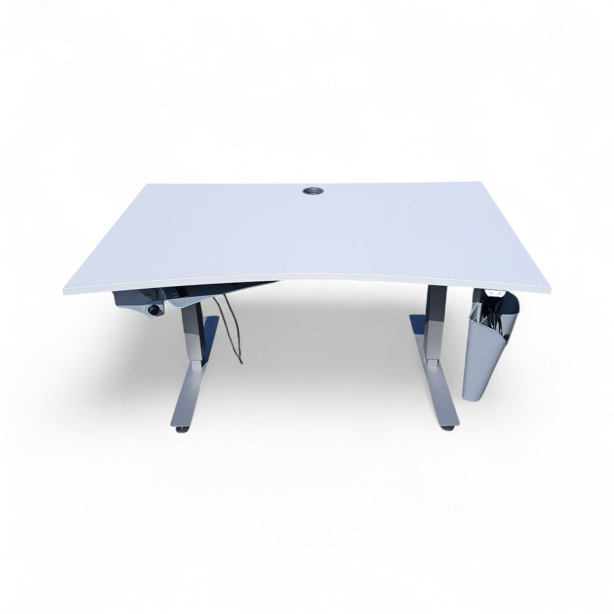 EFG elektrisk hev- og senkebord m/ magebue 140x80 cm, grå