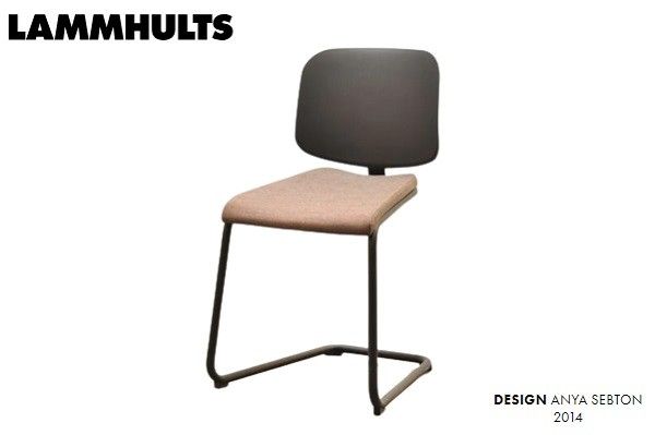 Lammhults konferansestol i stoff / sort, ADD-serie, pent brukt