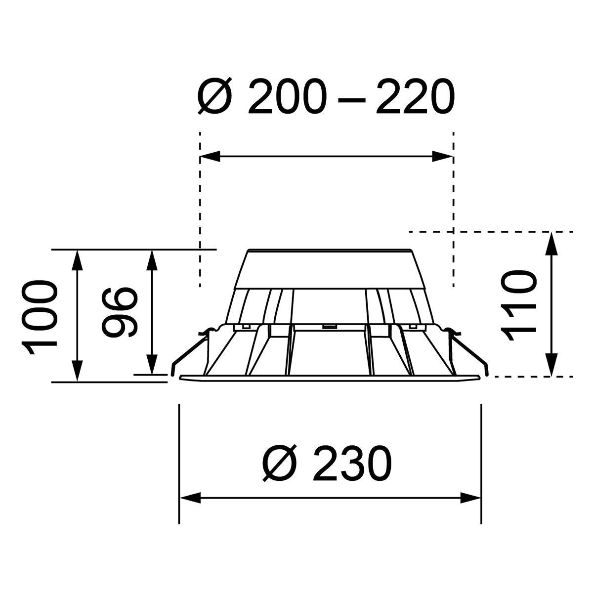 Unex EcoLed ø 210mm 3000k (inkl.trafo) - BRUKTEBYGGEVARER!