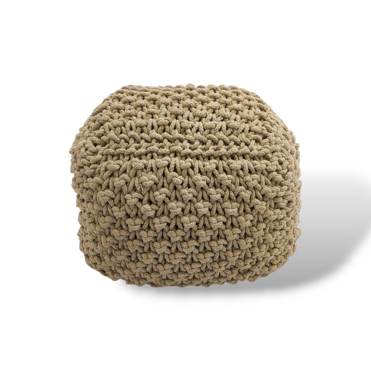 Heklet puff, hvit