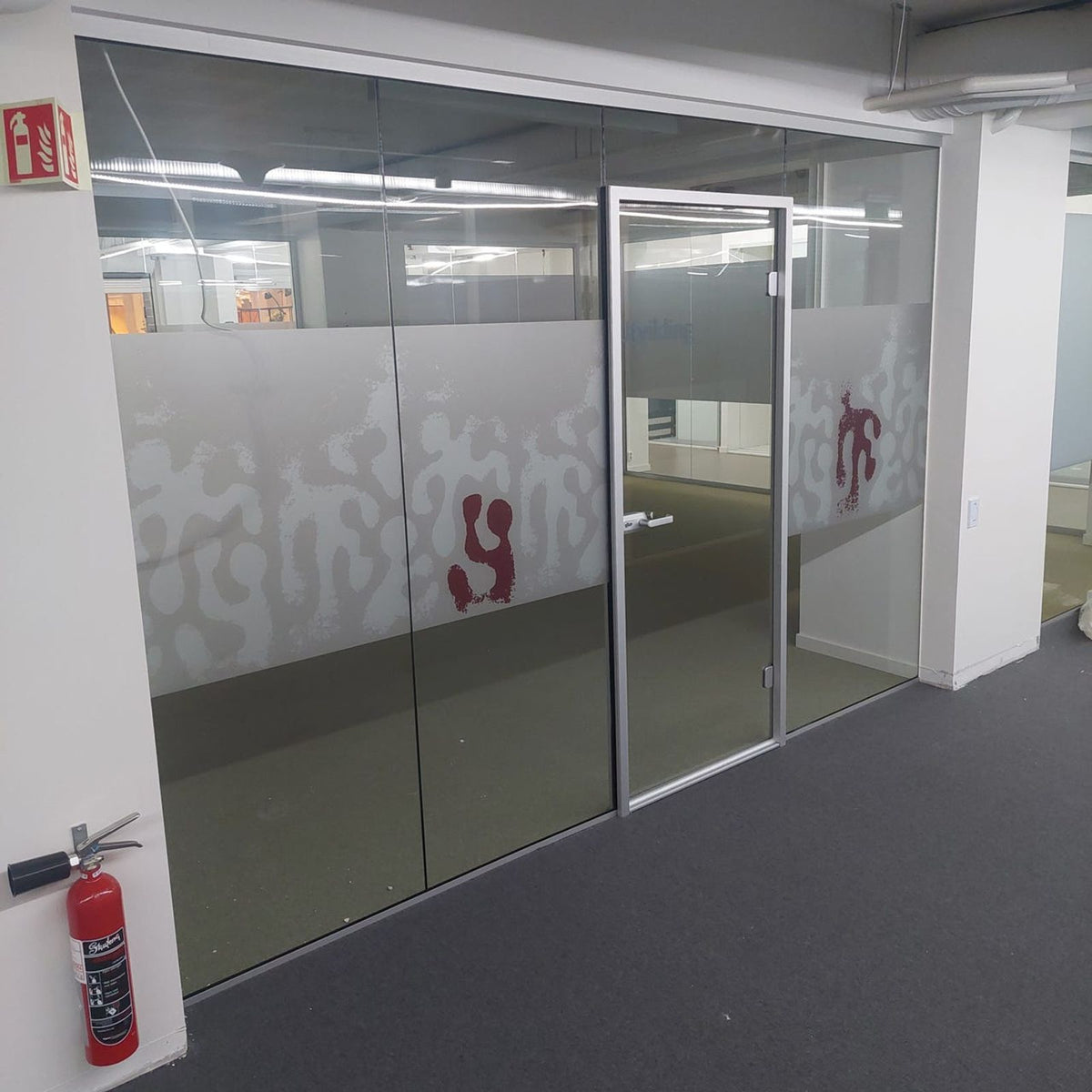 Glassvegger med glassdør – 347 cm, komplett