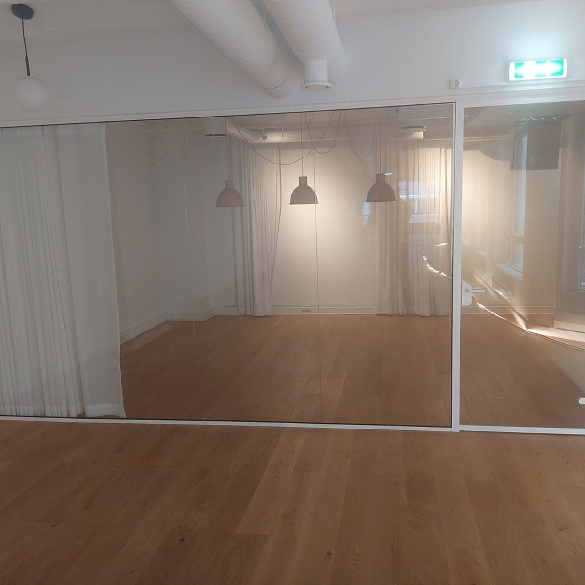 Glassvegg med glassdør – 5 meter, 5 elementer
